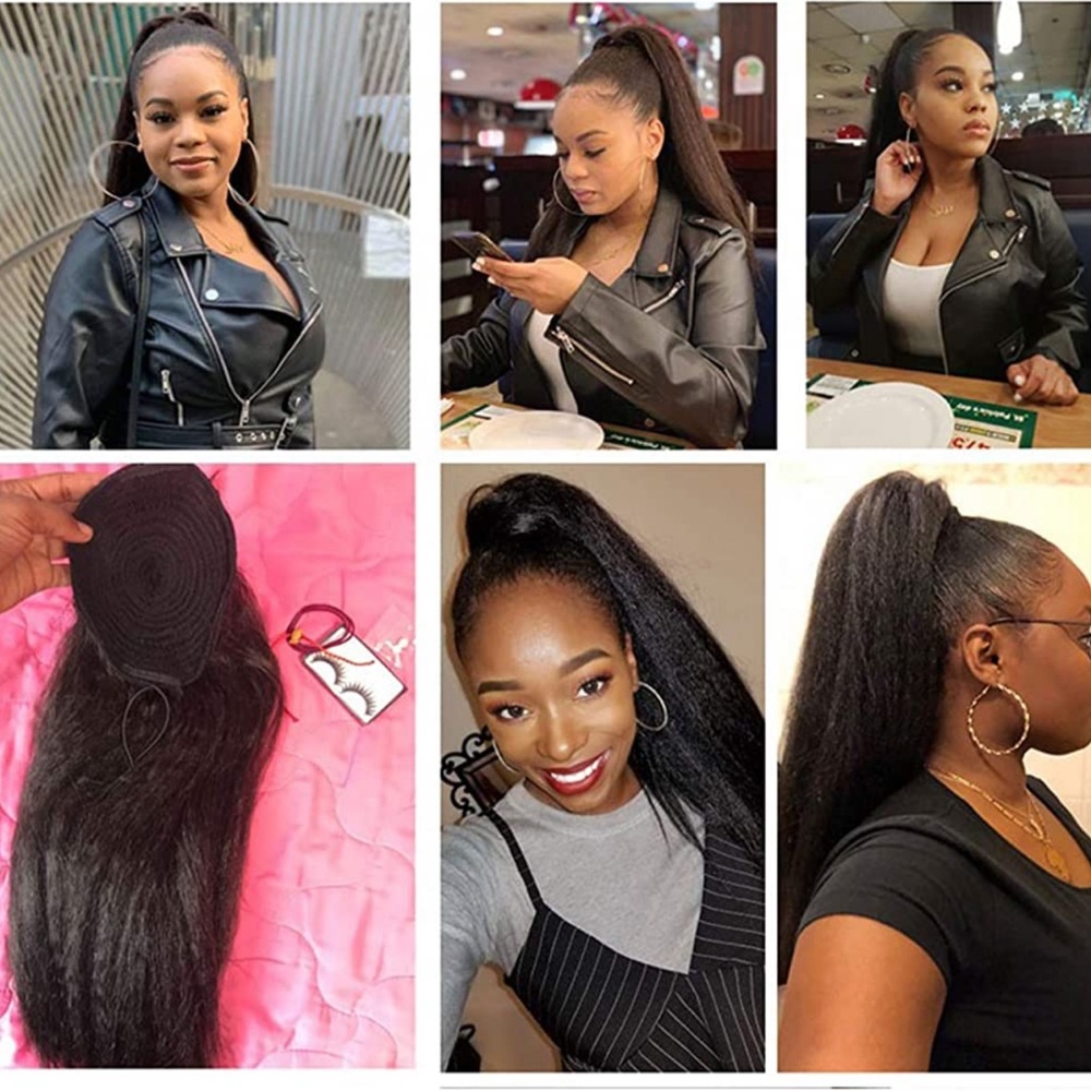 Long Straight Drawstring Ponytail, 24 Inch Synthetic - Picture 5 of 7